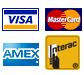 We accept cash, personal check, debit cards, Visa, Mastercard and American Express.